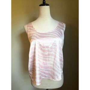 Victoria's‎ Secret pink white zebra Y2K print cami top sleep shirt medium boho